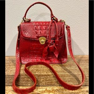 Red croc leather Brahmin purse